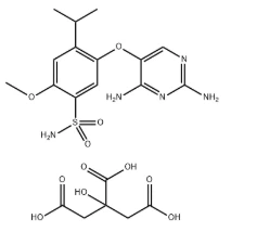 CAS:2310299-91-1 Bencenosulfonamida, 5-[(2,4-diamino-5-pirimidinil)oxi]-2-metoxi-4-(1-metiletil)-, 2-hidroxi-1,2,3-propanotricarboxilato (1:1)